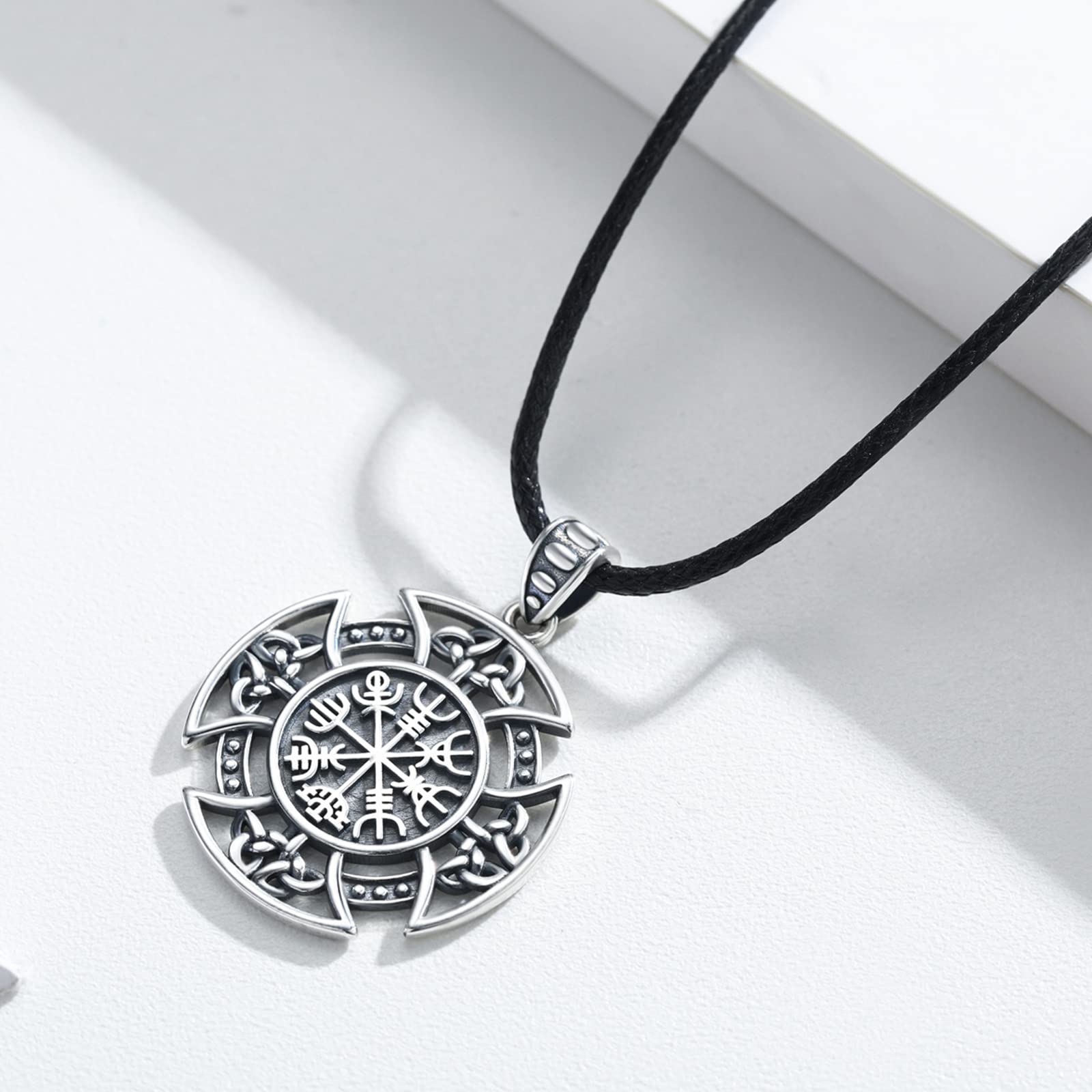 Collana con nodo celtico in argento sterling 925 ViKing, collana a croce, ciondolo vichingo/mitologia nordica amuleto/loto collana amuleto gioielli per uomo donna