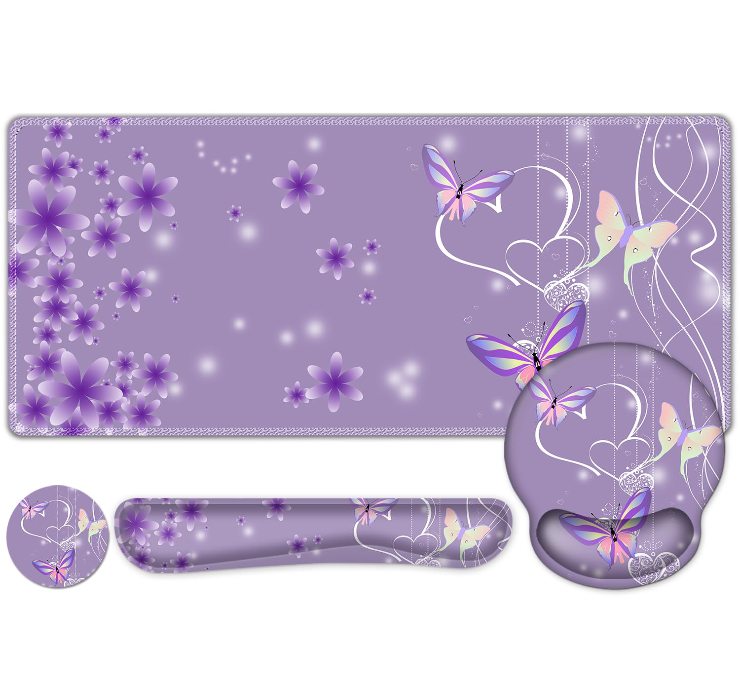 NXZGO 4-in-1 Desk Pad Set - Purple Wrist Rest -15