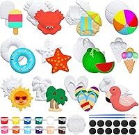 Vista 10 de Sinmoe 12 Kits de Pintura Bajo el Mar Artes y Manualidades Figuras de Animales Oceánicos de Cerámica Sin Pintar Hazlo Tú Mismo Kit para Pintar Tus