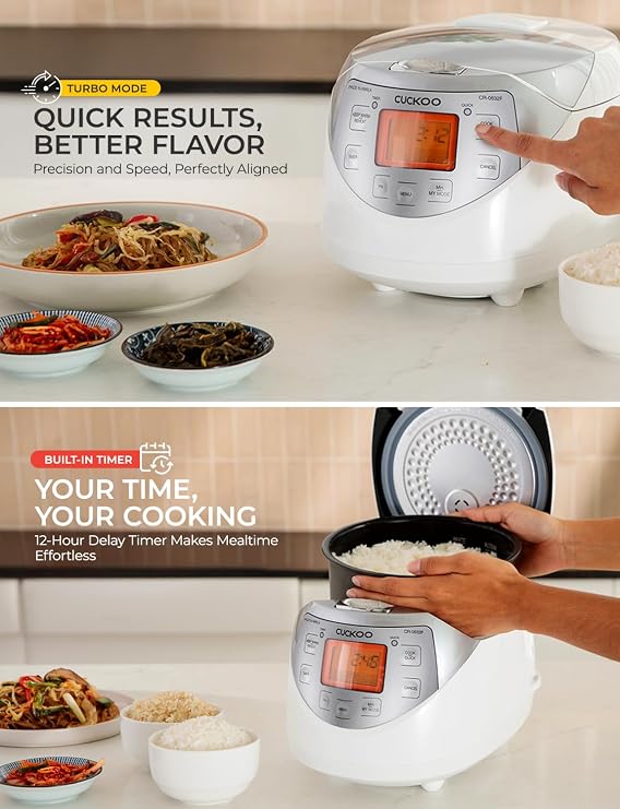 CUCKOO Micom Fuzzy Logic Rice Cooker, 12-Cup Cooked, Silver, CR-0632F