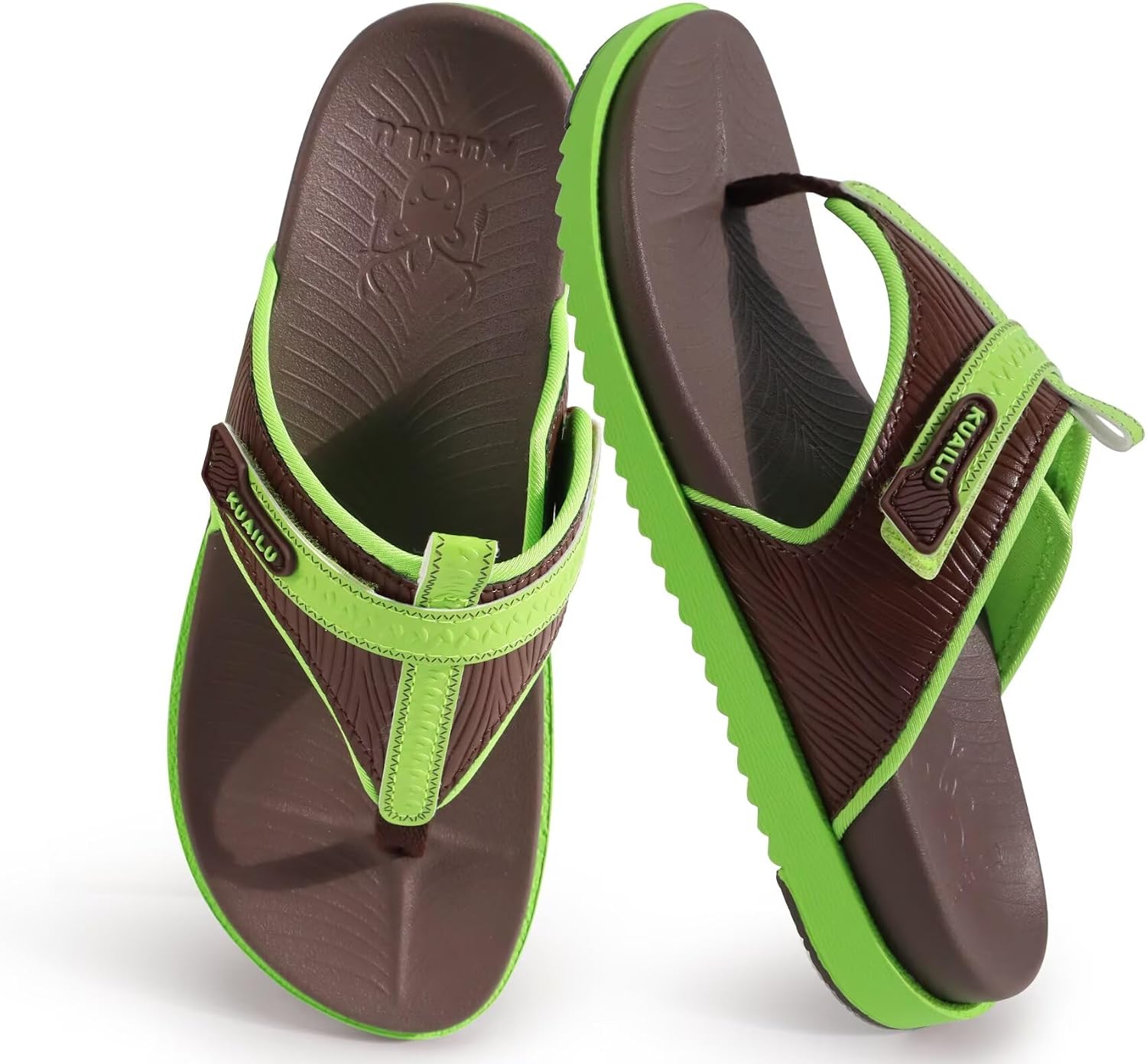 KuaiLu Womens Orthopedic Flip Flops Comfort Cushion Arch Support Sandals Summer Lightweight Casual Beach Walking Sandles Fashion Trendy Adjustable Ladies Flat Sandals
