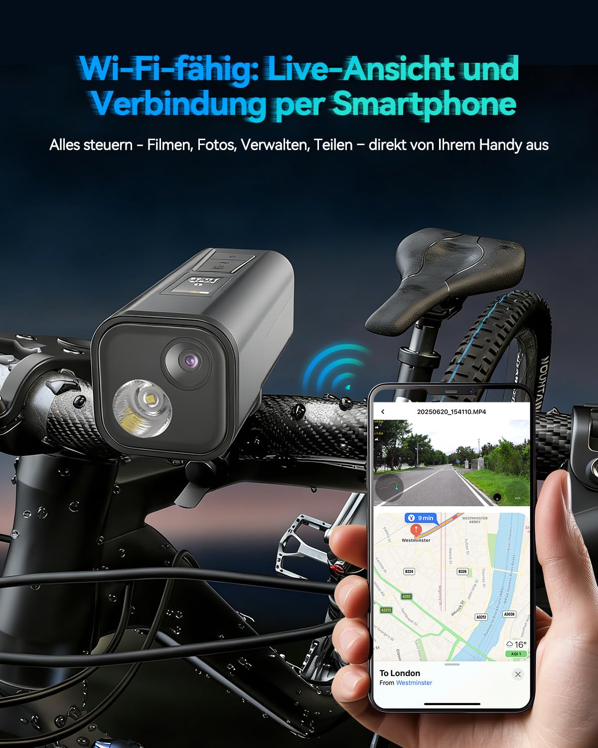 Spedal 4K Dashcam Motorrad, WiFi Dashcam Auto mit GPS-Tracking, 6-Achsen EIS, 6h Akku 30fps Action Cam, Fahrrad Kamera, 132° Weitwinkel, IP65 wasserdicht, Nachtsicht, inkl. 64GB SD-Karte (Grau)