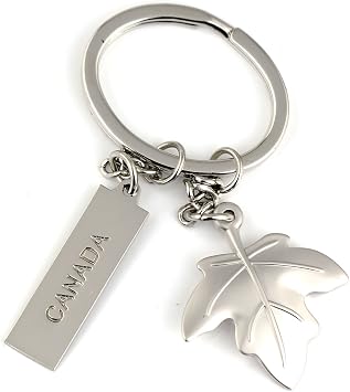 maycom Creative Canada Maple Leaf Keychain Silvery Color Fashion Romantic Lover Key Chain Ring Keyfob Keyring Key Holder