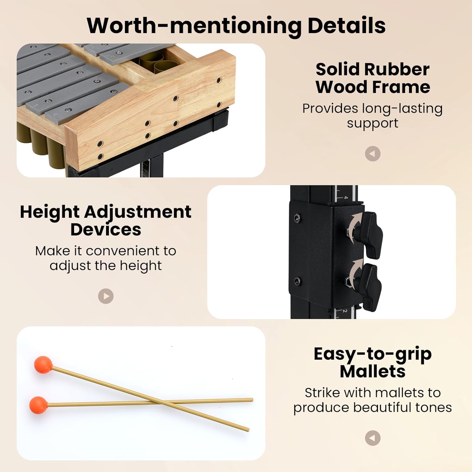 Giantex 32 Note Glockenspiel Marimba with Adjustable Stand & Wheels, Metal Xylophone Percussion Instrument with Aluminum Bars, Resonator Tubes & Mallets for Classroom, Students & Performance