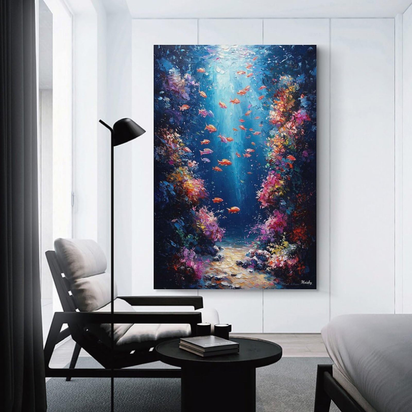 Tableau abstrait pour salon pour raviver un mur blanc vide
