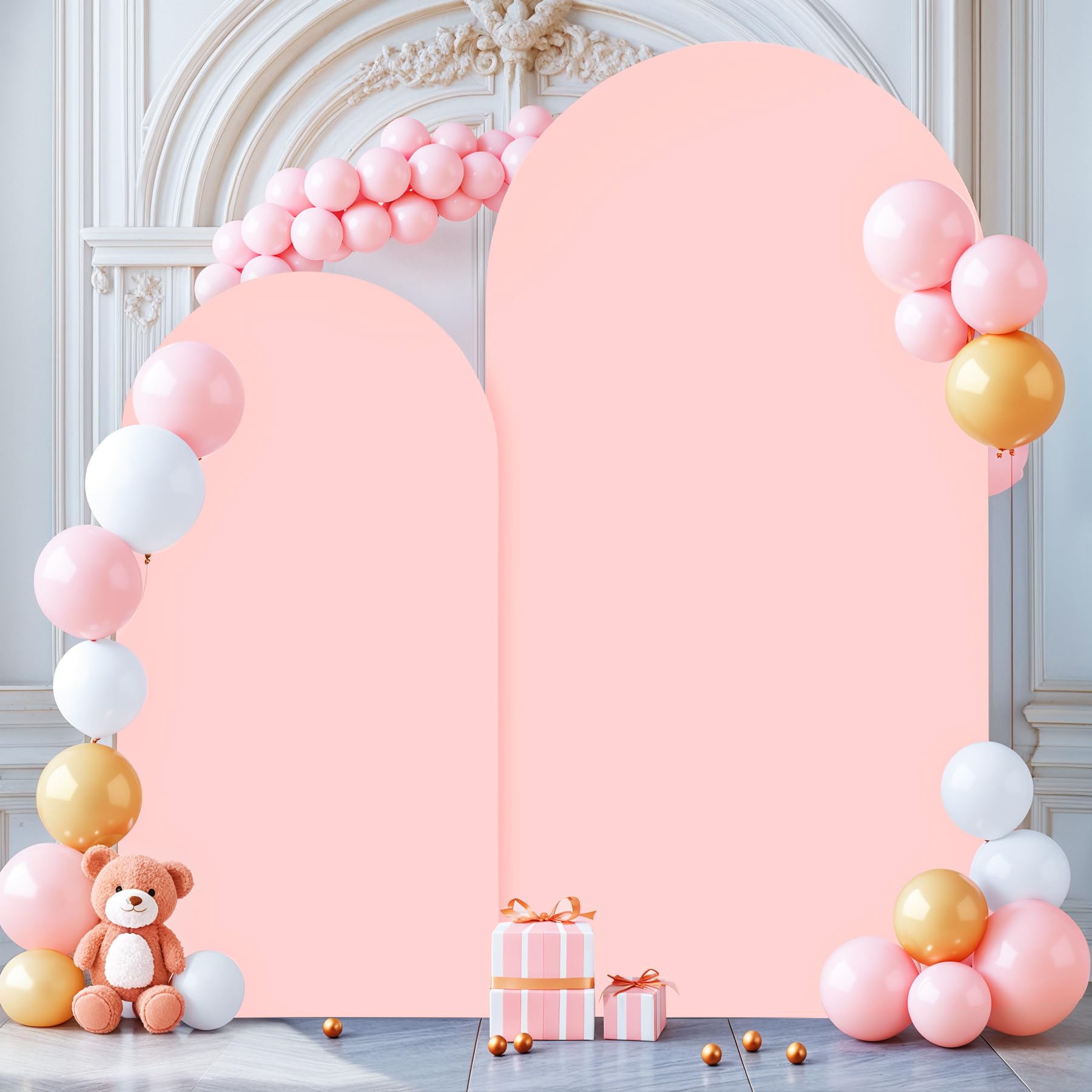 Chiara Bogen-Hintergrundabdeckungen – 2er-Set (1,8 M & 2,2 M), Spandex, Für Hochzeiten & Partys