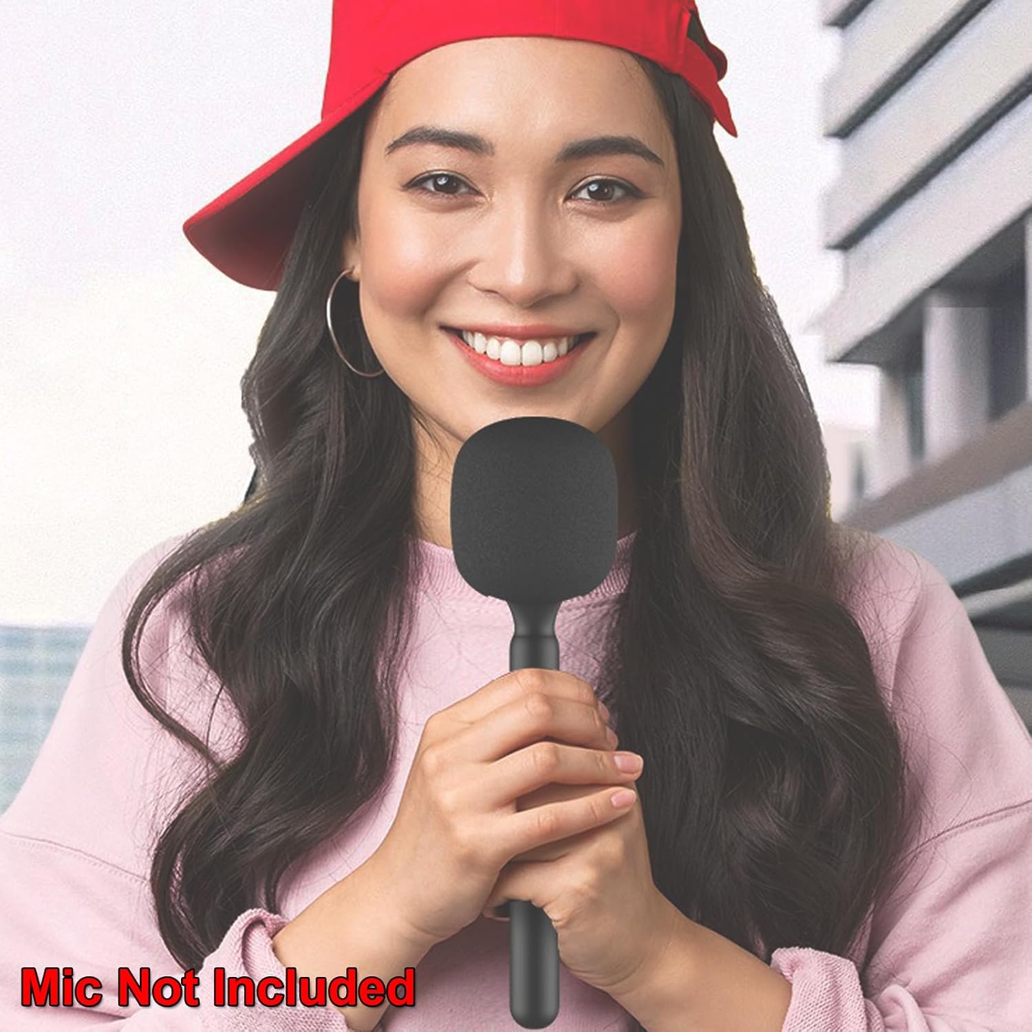 Mic Holder for DJI Mic 1/2, Interview Microphone Handle for Rode Wireless GO I/II/ME/Pro, Wireless Lavalier Microphone Handheld Adapter Mount with Foam Cover for Hollyland Lark M1