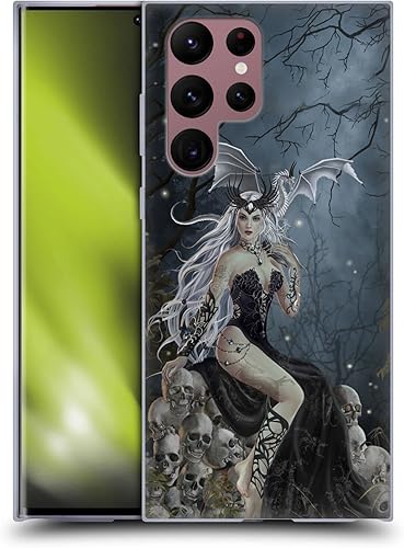 Miniatura 1 de Head Case Designs Funda de gel suave con licencia oficial de Nene Thomas Mad Queen of Skulls Dragon Gothic compatible con Samsung Galaxy S22 Ultra 5G
