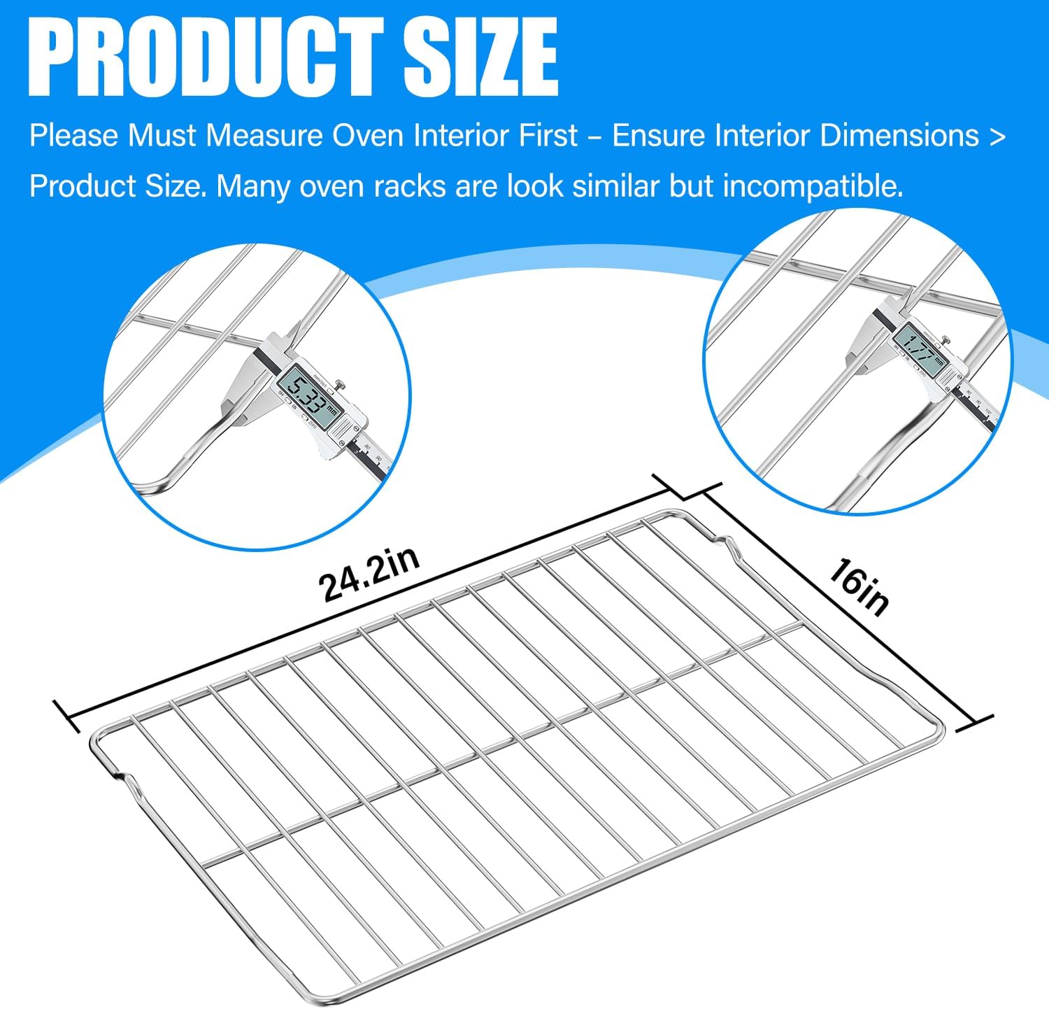 UPGRADE 316496201 Range Oven Rack Replacement Compatible with Frigidaire Oven Racks Replacement,24 x 16 Kenmore Frigidaire Gallery Stove Grill Rack 316496202 316404501,1 Pack