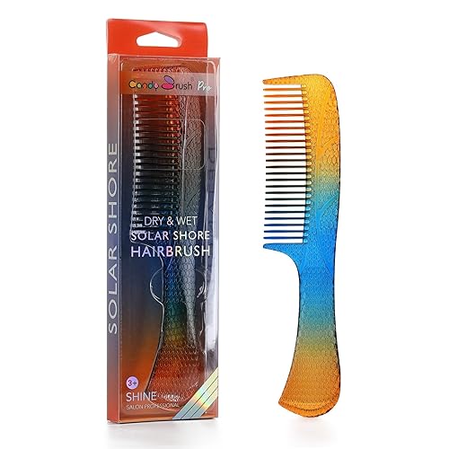 Miniatura 10 de CANDYBRUSH Peine de dientes anchos para mujer, peine de cabello húmedo, colorido rizado, pelo lacio, para hombres y niñas, peinetas desenredantes,