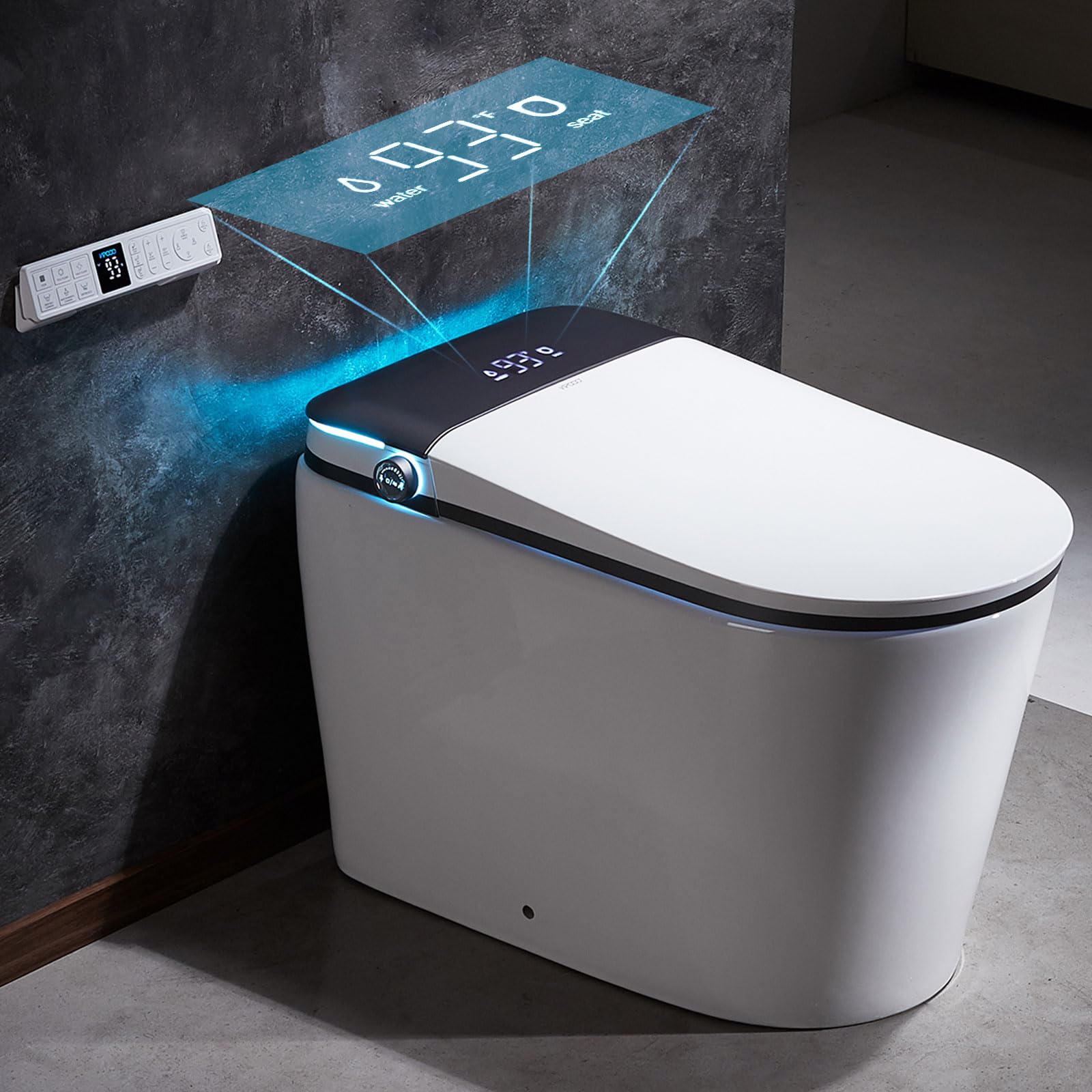 Photo 1 of VIPOOO Smart Toilet with Bidet Built In- U-Widening Heated Seat, Foam Shield, Automatic Modern Intelligent Toilet With User Definition, Foot Sensor Flush, Warm Water Dryer VIP-U02PRO