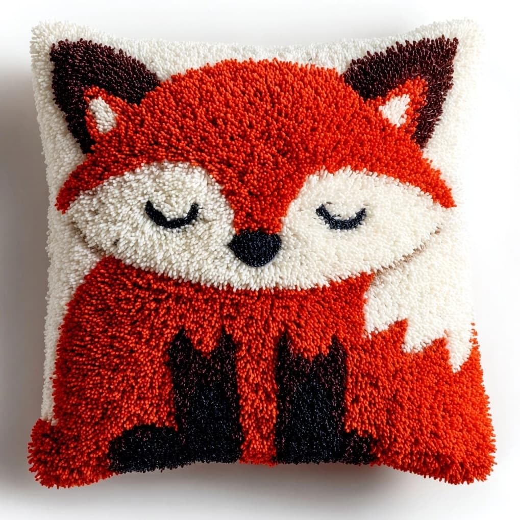 AxiangziK Latch Hook Cushion Kits for Adults,Cartoon Fox