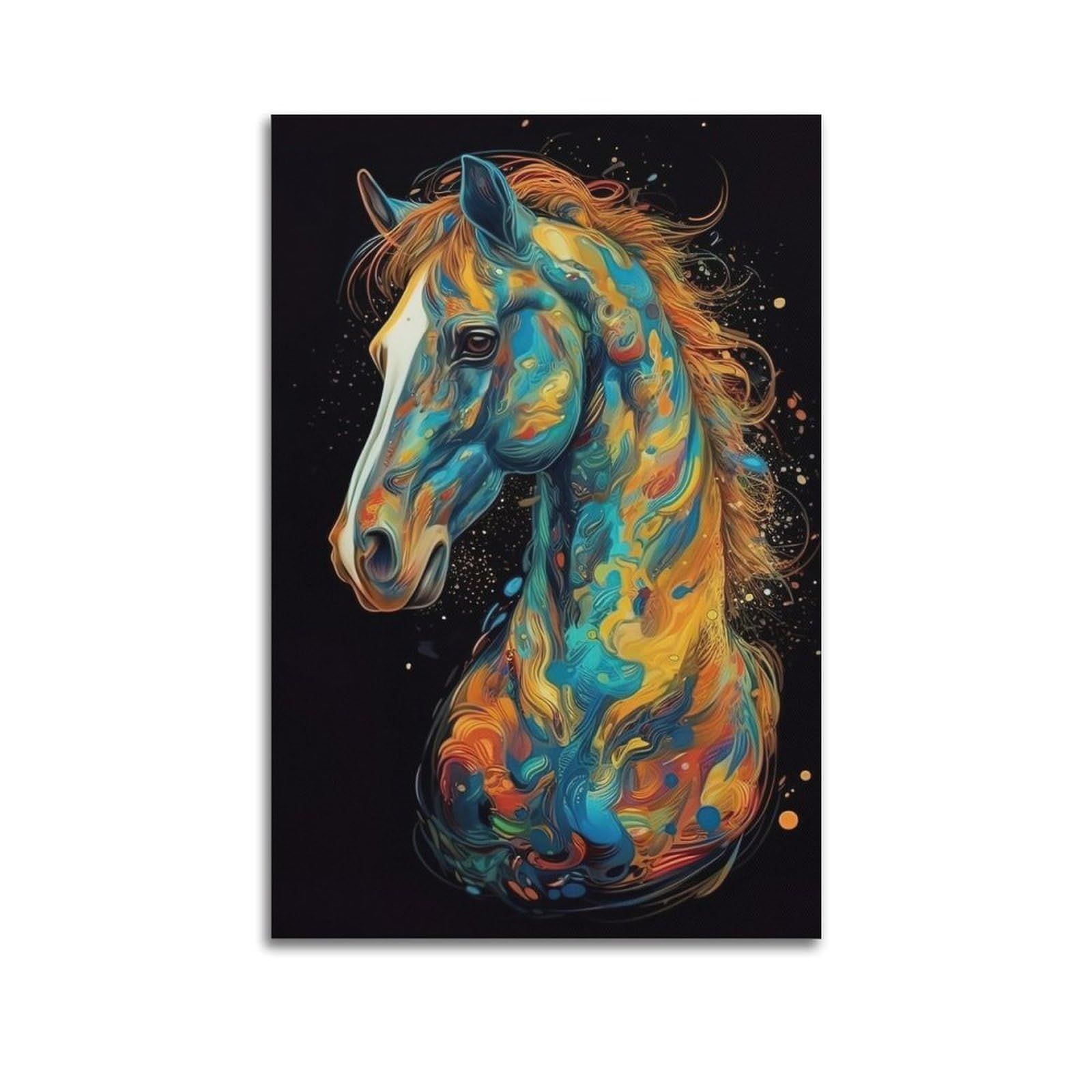 WZKTCL Animal Artwork Poster Colourful Horses Poster Decorative Painting Canvas Wall Posters And Art Picture Print Modern Family Bedroom Decor Posters 20x30inch(50x75cm)