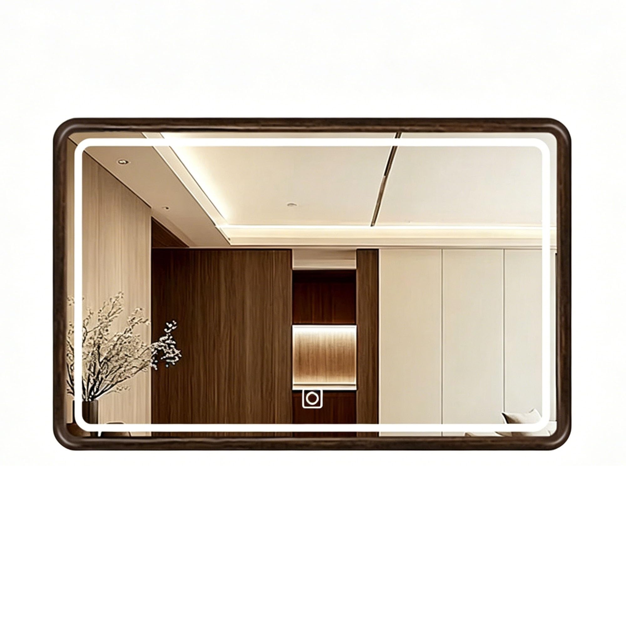 Zlthraustic Rectangular Bathroom Mirror with LED Lights, Anti-Fog, Touch Control Lighted Vanity Mirror, 3 Color Dimmable, Explosion Proof, IP44(60x80cm)