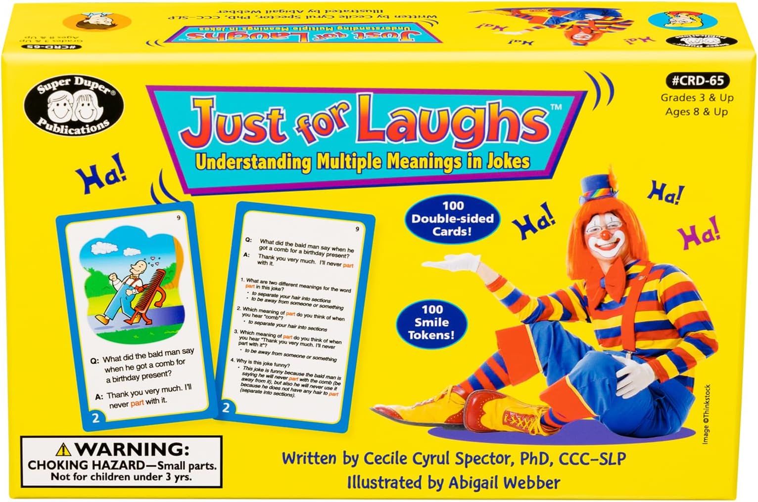 Super Duper Publications | Just for Laughs Understanding Multiple Meanings in Jokes Flash Cards by Cecile Spector | Educational Learning Resource for Children