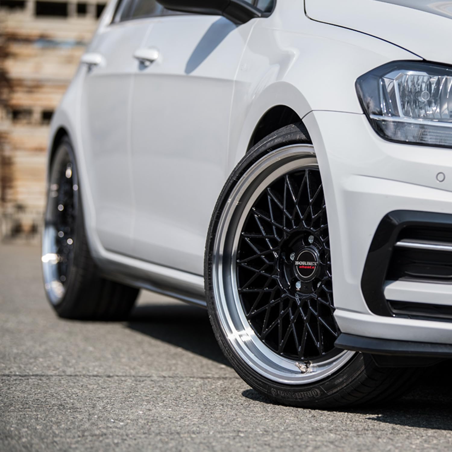 4x Borbet Felgen B 8.0x17 ET45 5x112 black rim polished kompatibel mit Audi A3 Q2 Q3 S3 SQ2 TT TTS