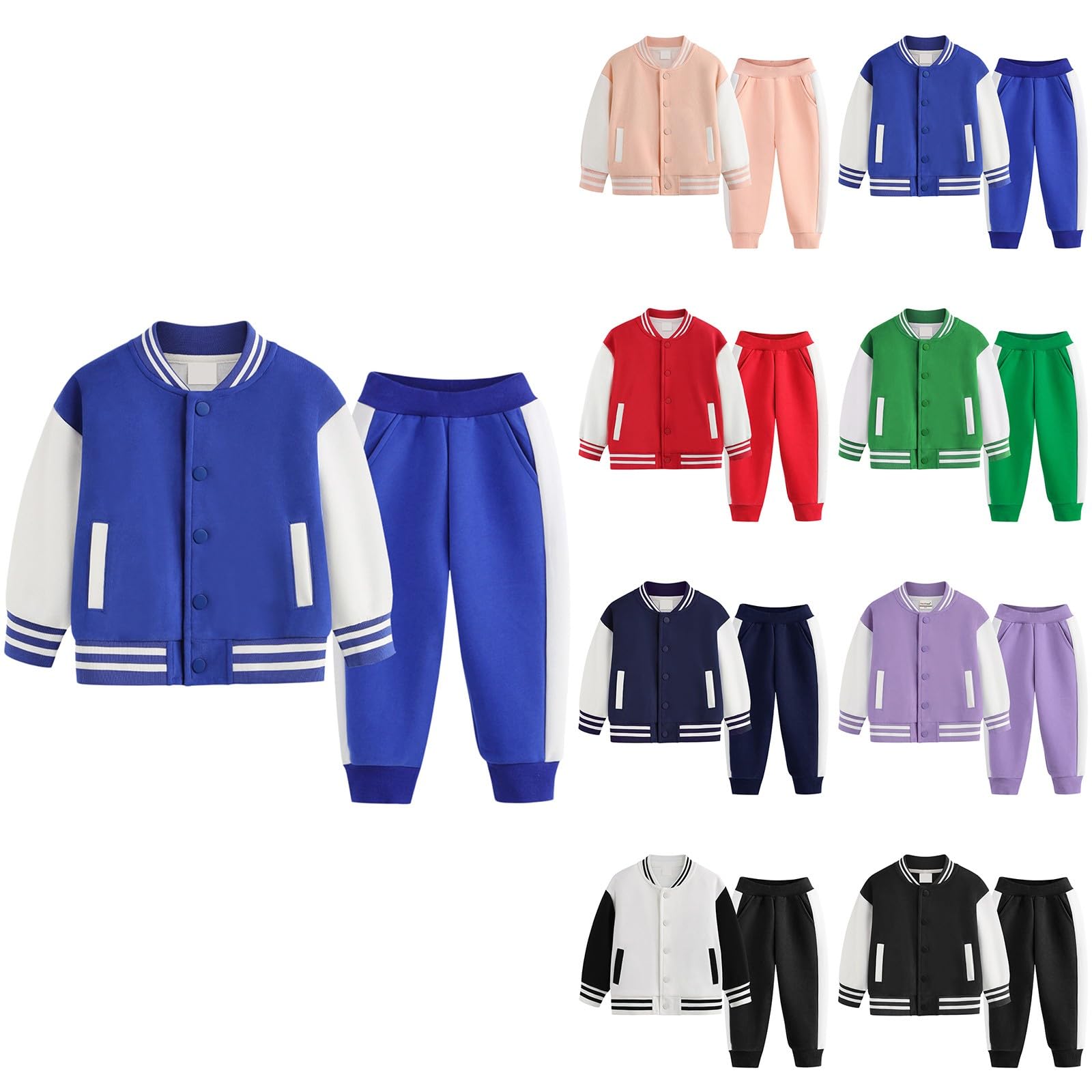 Jogginganzug Kinder Zweiteiler Baseball Outfit College Jacke Trainingsanzug