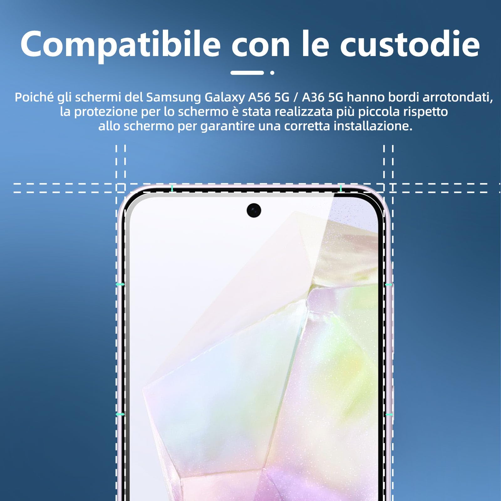 NEW'C 3 Pezzi, Vetro Temperato per Samsung Galaxy A56 5G / A36 5G, Pellicola Prottetiva Anti Graffio, Anti-Impronte, Senza Bolle, Durezza 9H, 0,33mm Ultra Trasparente, Ultra Resistente