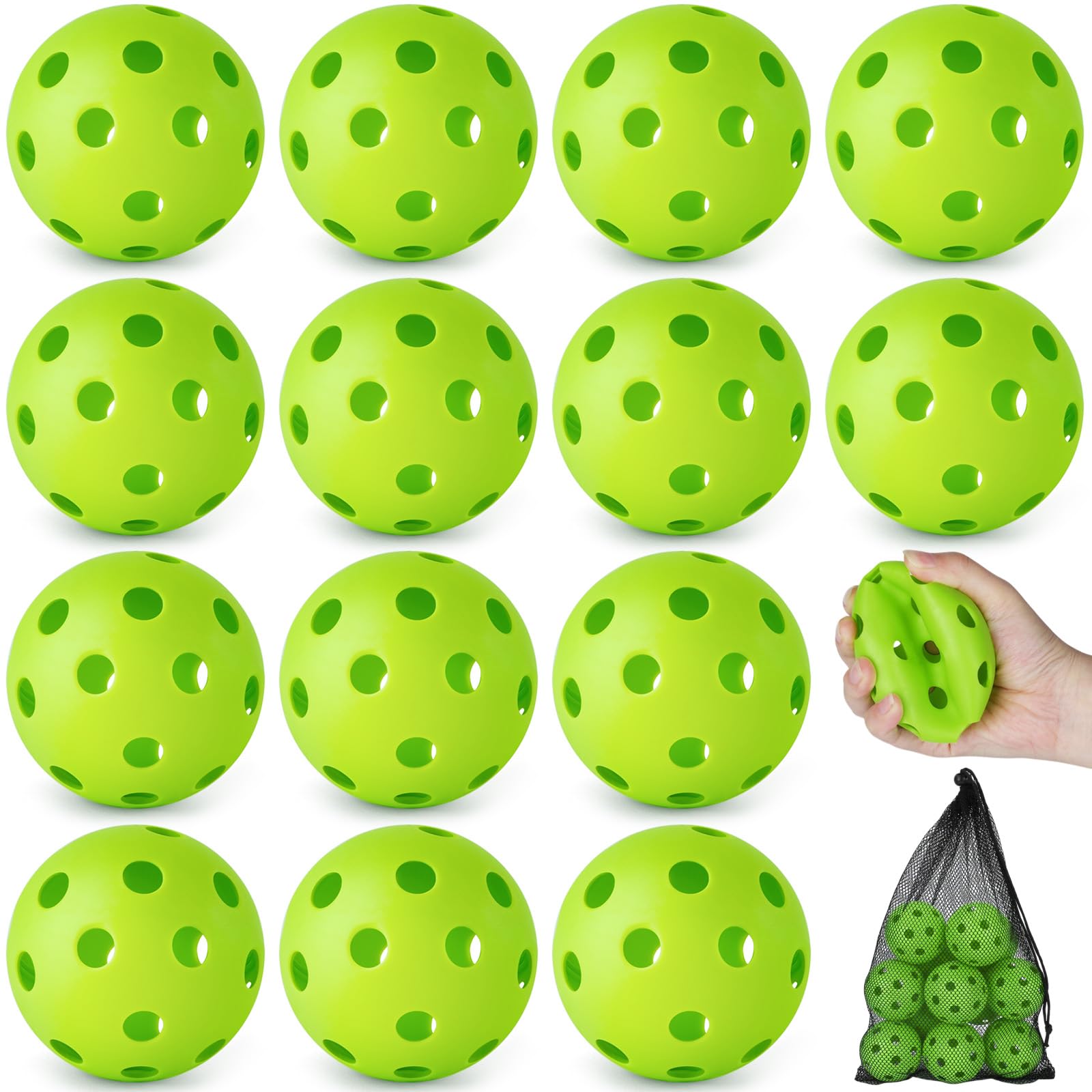 Coopay 14/48 Pack Practice Baseball Softball, Plastic Training Balls Lightweight Hollow Limited Flight Softballs for Hitting, Pitching, Batting Training Indoor Outdoor Use