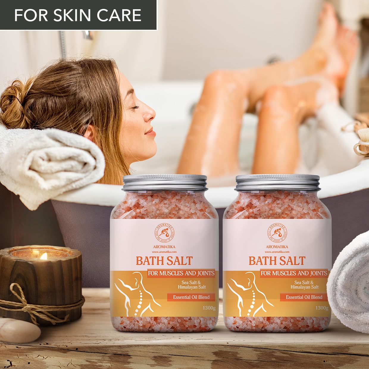 Sale Marino Set Muscolare & Articolare 2х1300g - Oli Essenziali Lavanda & Salvia & Rosmarino - 100% Naturali - Lenisce i Muscoli - Cura del Corpo - Bellezza - Relax - Aromaterapia