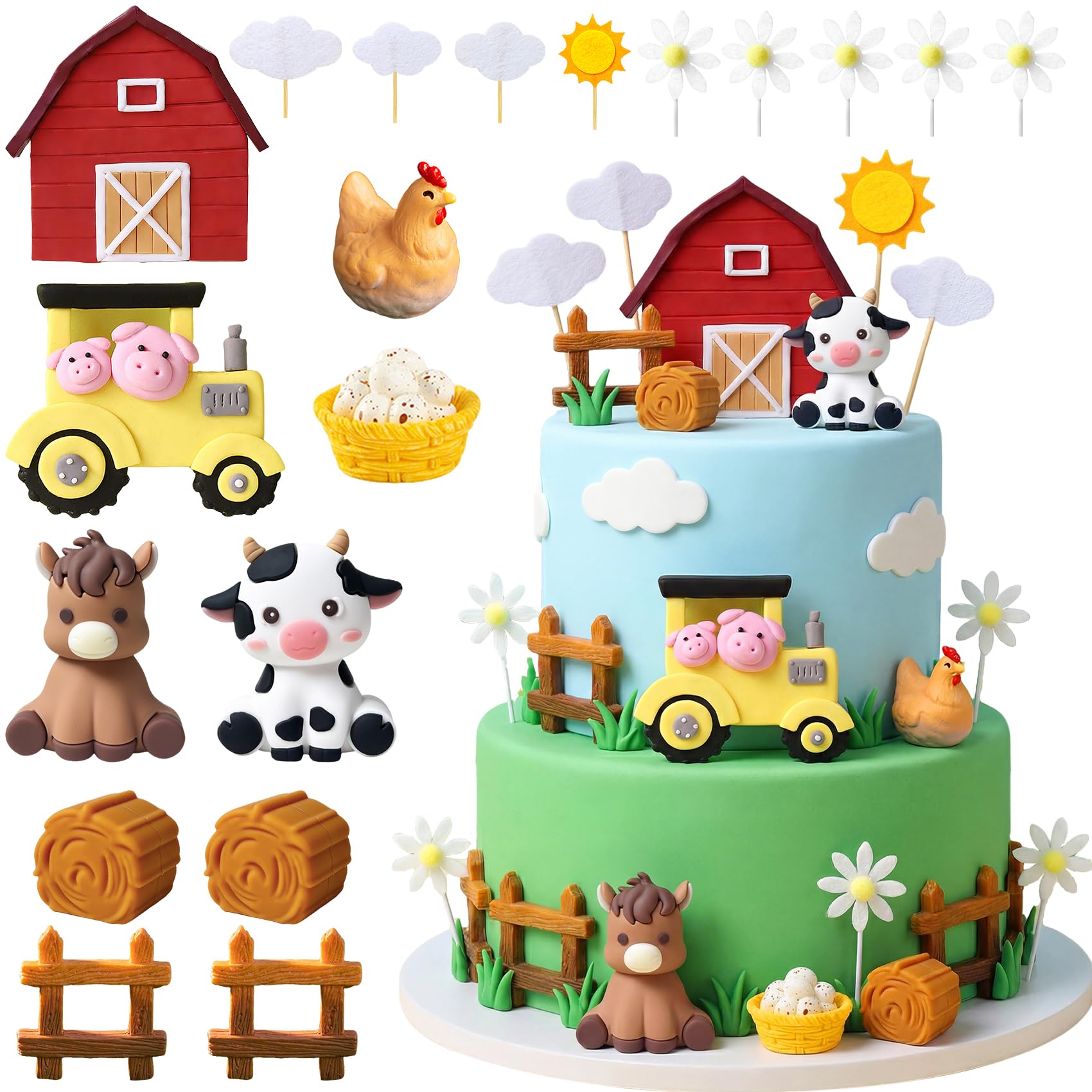 Photo 1 of SHE SAID OKURRR Farm Animals Cake Topper Set