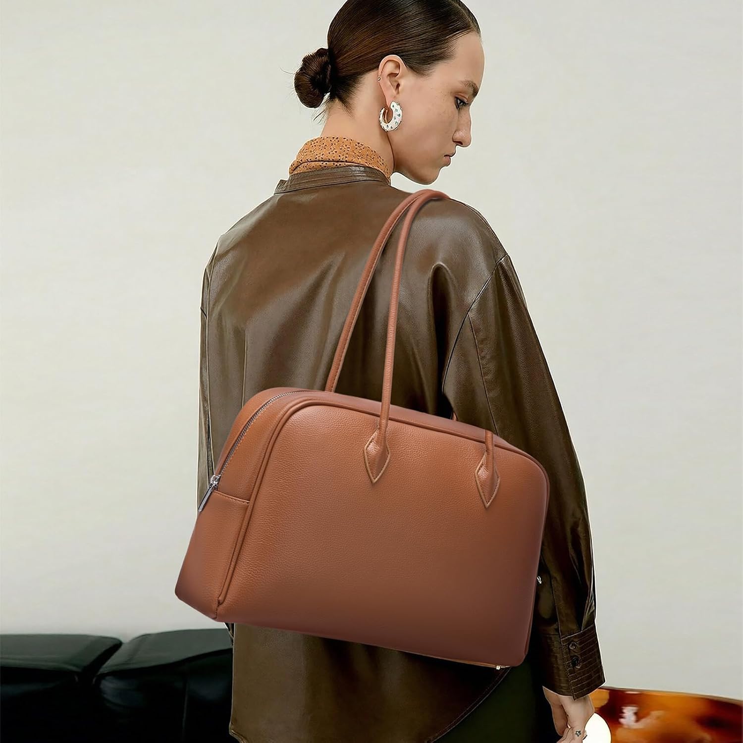 FALAN MULE Leather Crossbody Bags for Women Trendy Hobo Purses Shoulder Handbags
