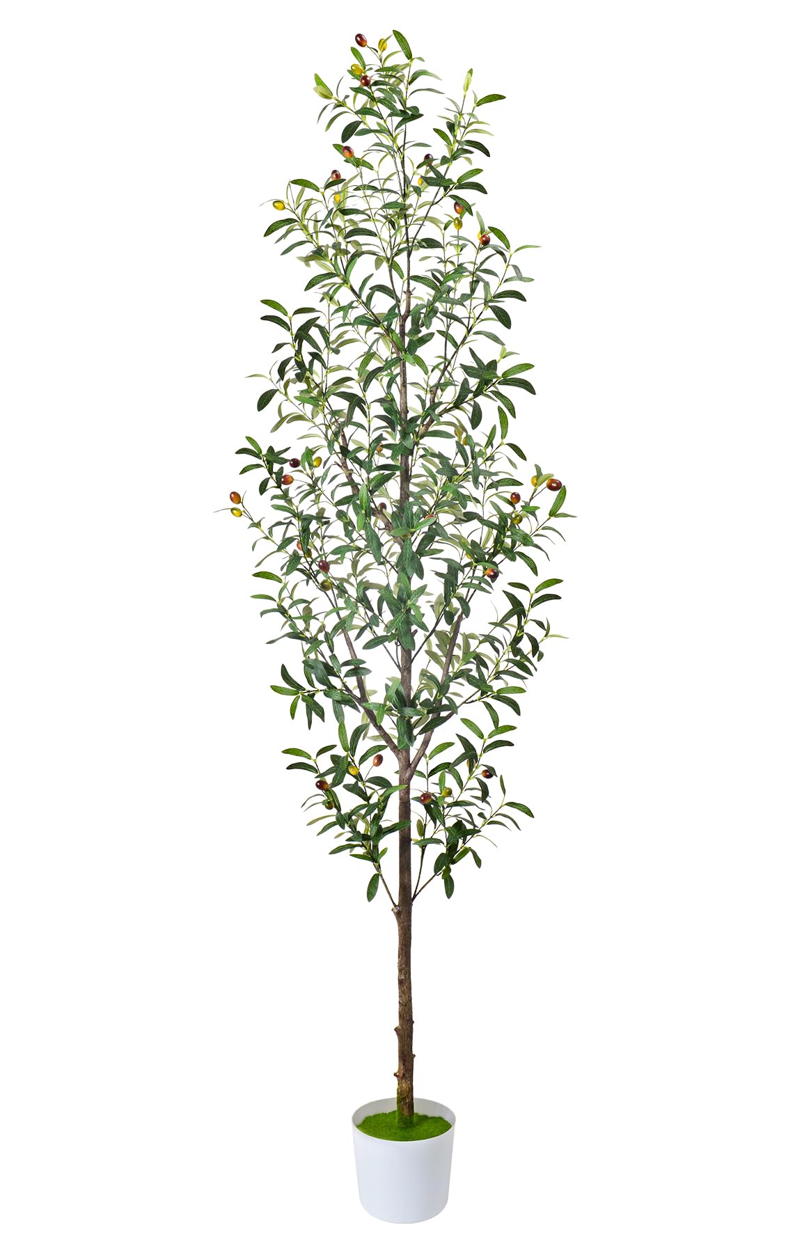 Artificial Olive Tree 7FT,Tall Faux Olive Tree for Indoor,Fake Potted Olive Plants with Silk Leaves and Lifelike Fruits for Home Office Living Room Decor?1 Pack?