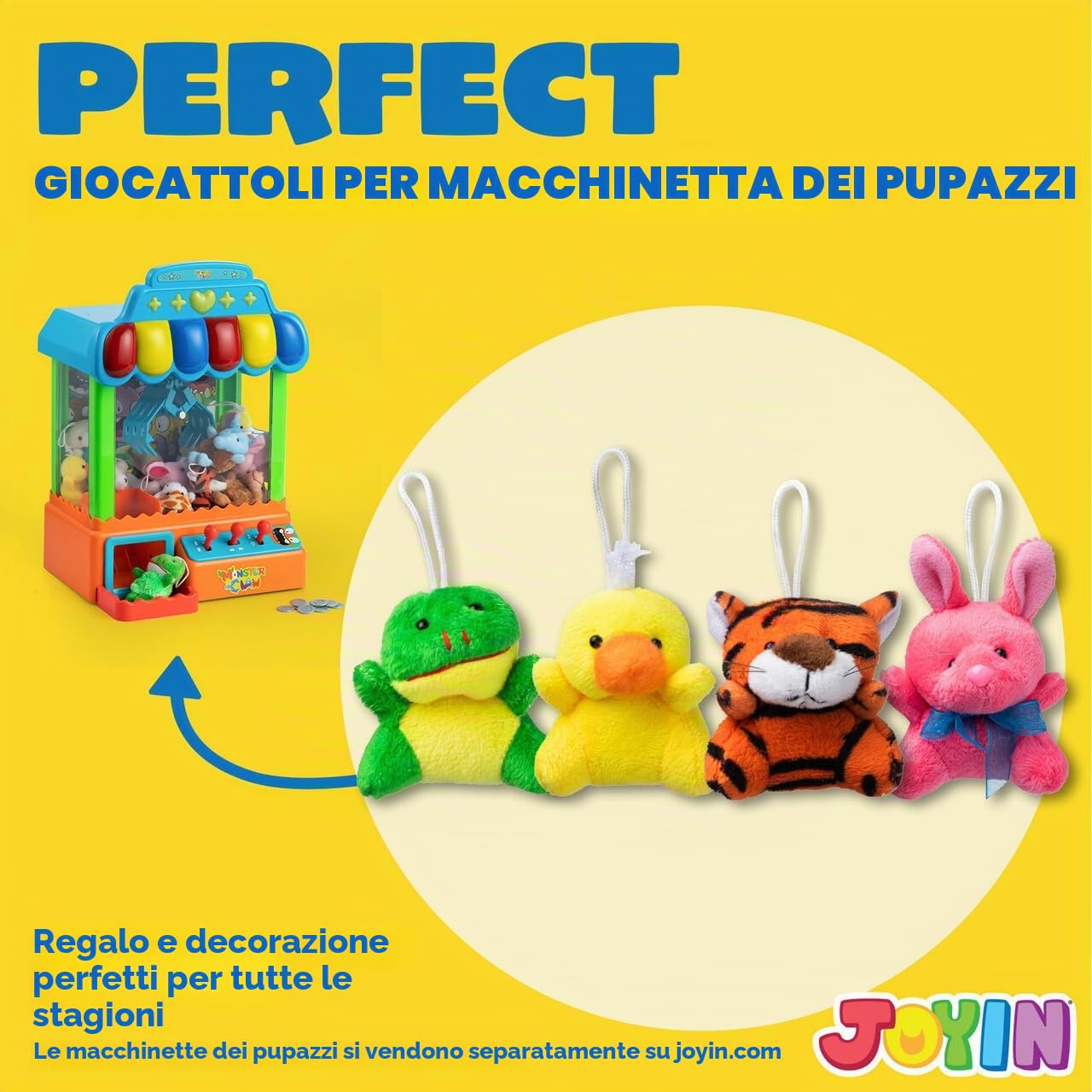 JOYIN 12 Pack casuale Mini Animal Plush Toy Assortment 6,3-7,6 centimetri ciascuno Bulk animali farciti per bambini, piccoli animali peluche portachiavi decorazione, festa di Pasqua Favori