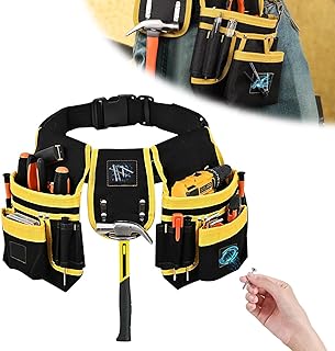 Cinto de ferramentas para homem, cinto de ferramentas com 26 bolsos, cinto de ferramentas ajustável, cinto de trabalho, bolsa de ferramentas magnética para homens
