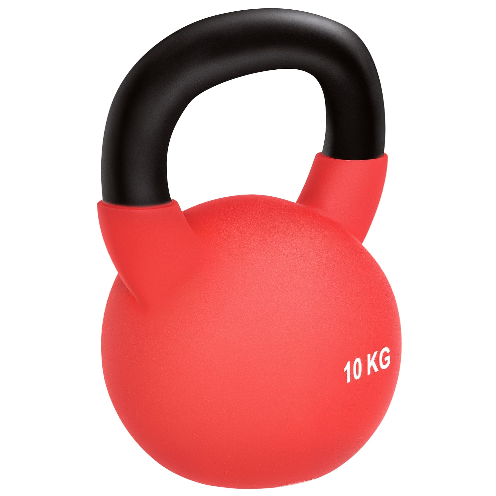HOMCOM Pesa Rusa de Hierro Fundido 8/10/12 kg Kettlebell con Revestimiento de Neopreno Mancuernas de Bola para Entrenamiento de Fuerza en Gimnasio Casa
