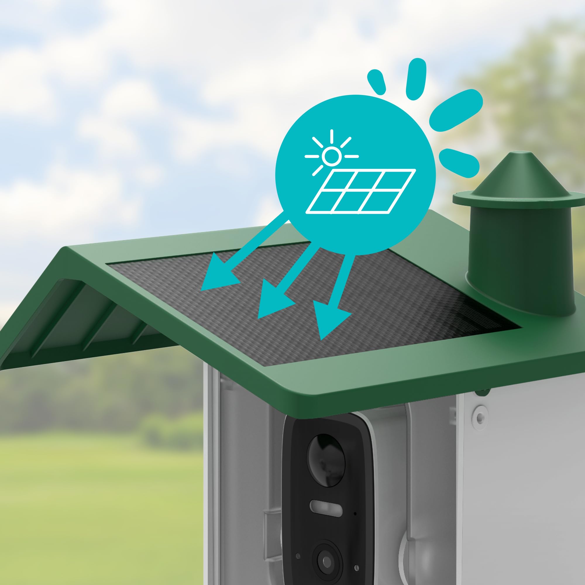Avidsen Intelligentes Vogelhaus mit WLAN-Kamera, Full HD 1080p, Solarbetrieb, 2L Futterspender, Nachtsicht, Zwei-Wege-Audio, IP65, App-Steuerung, Grün