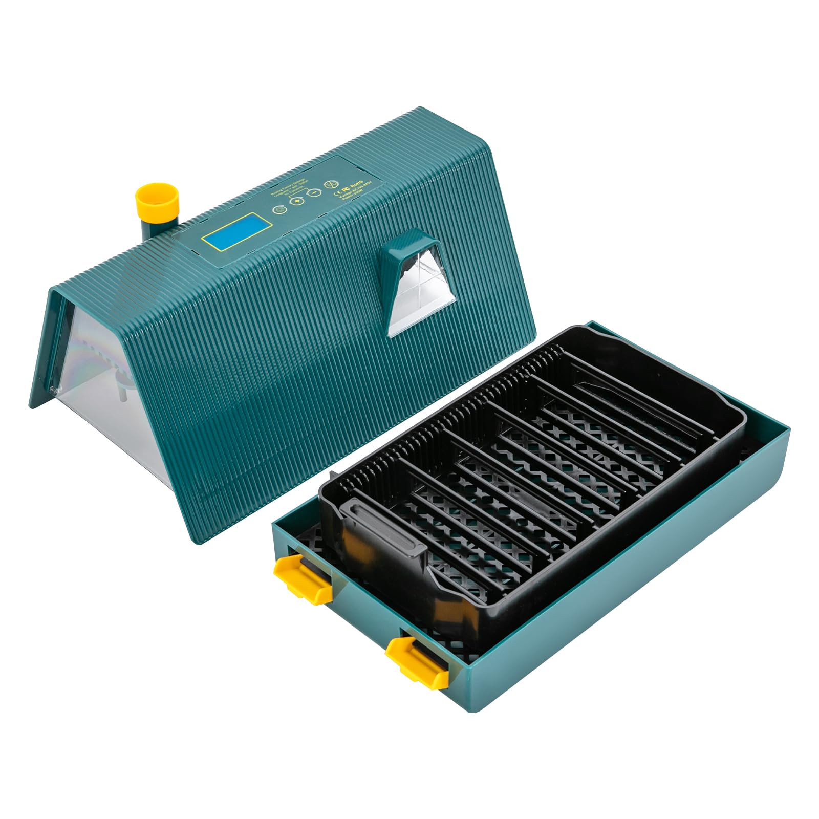 10 Huevos Incubadora de Huevos, Incubadora Automatica, Control de Temperatura y Humedad, para Gallinas, Patos, Codornices, Verde Incubadora Volteo Automatico 30-39.5℃, 29.7*17.6*17Cm