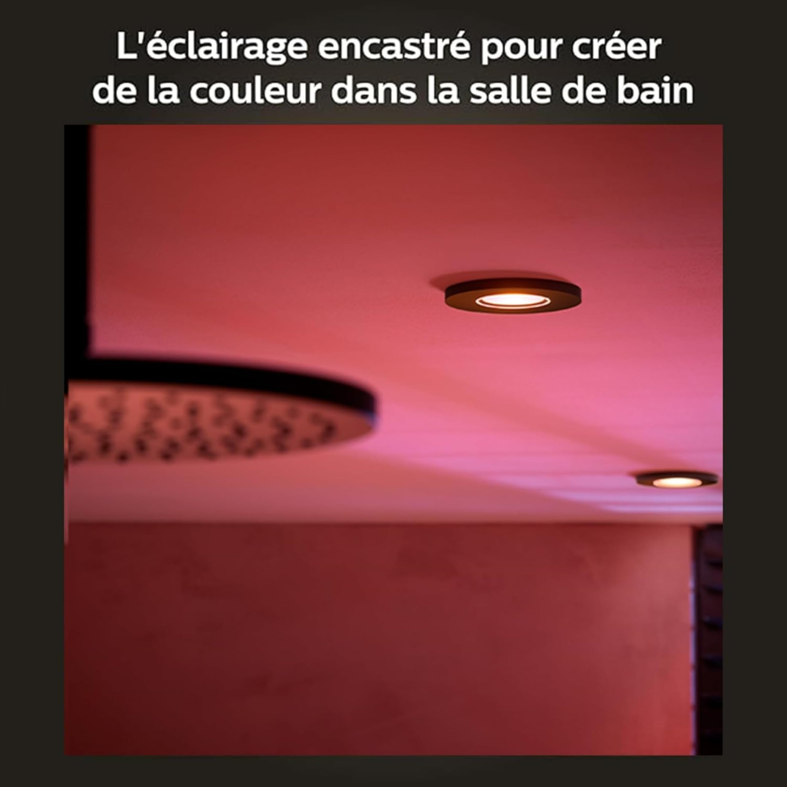 Philips Hue White&Color Ambiance, Spot Encastré Xamento, Pack de 3, Noir