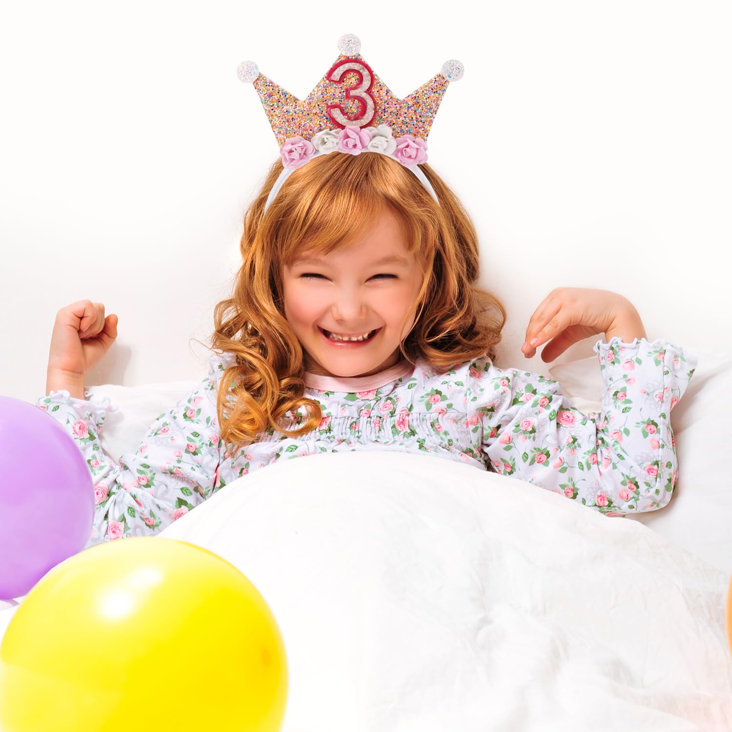 Corona di compleanno It's My 5 Birthday Sash 5° compleanno decorazioni per ragazze, 5 anni rosa