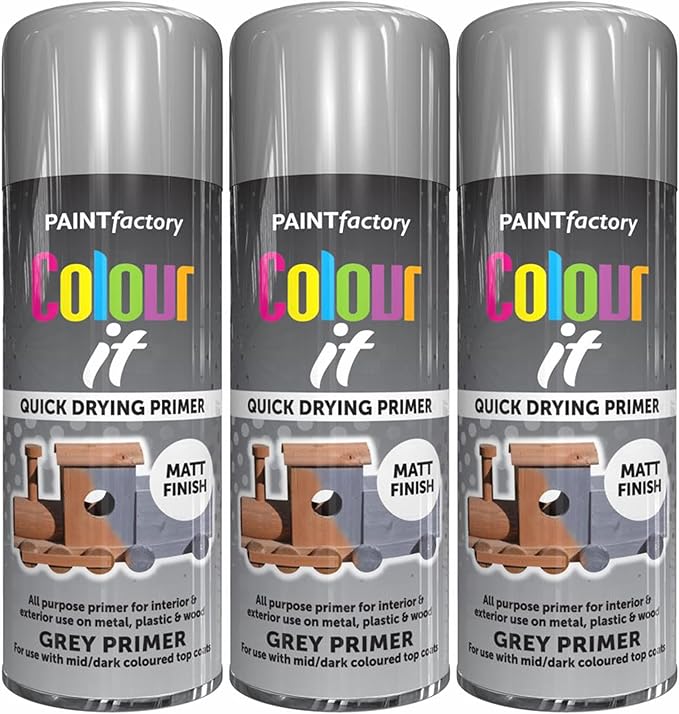 Q&H Professional Grey Primer Spray Paint 400ml Ideal Aerosol Paints