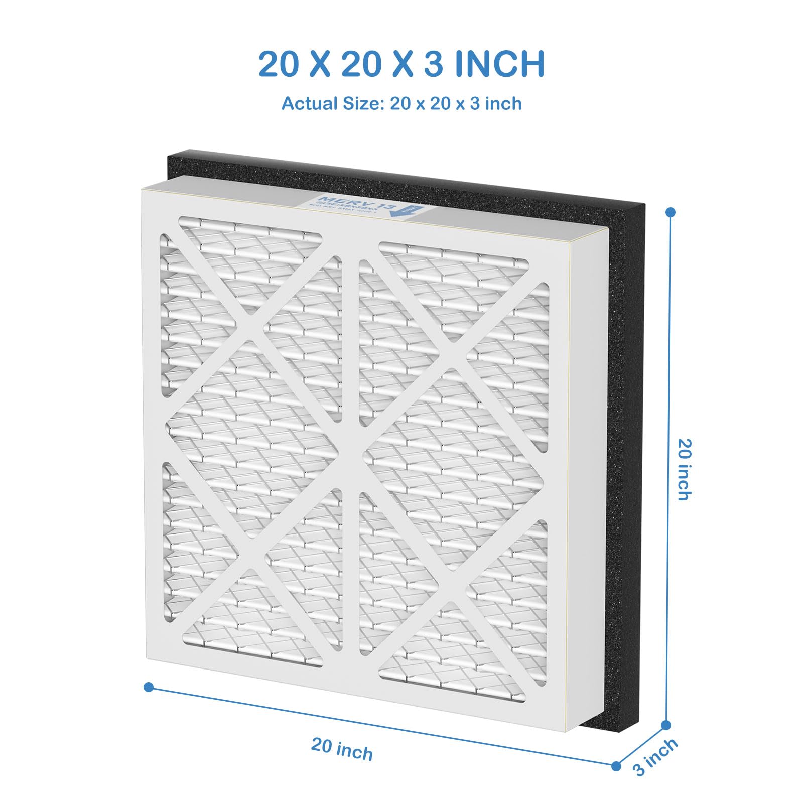 Amazon.com: 20x20x3 MERV 13 Pleated Air Filter Replacement