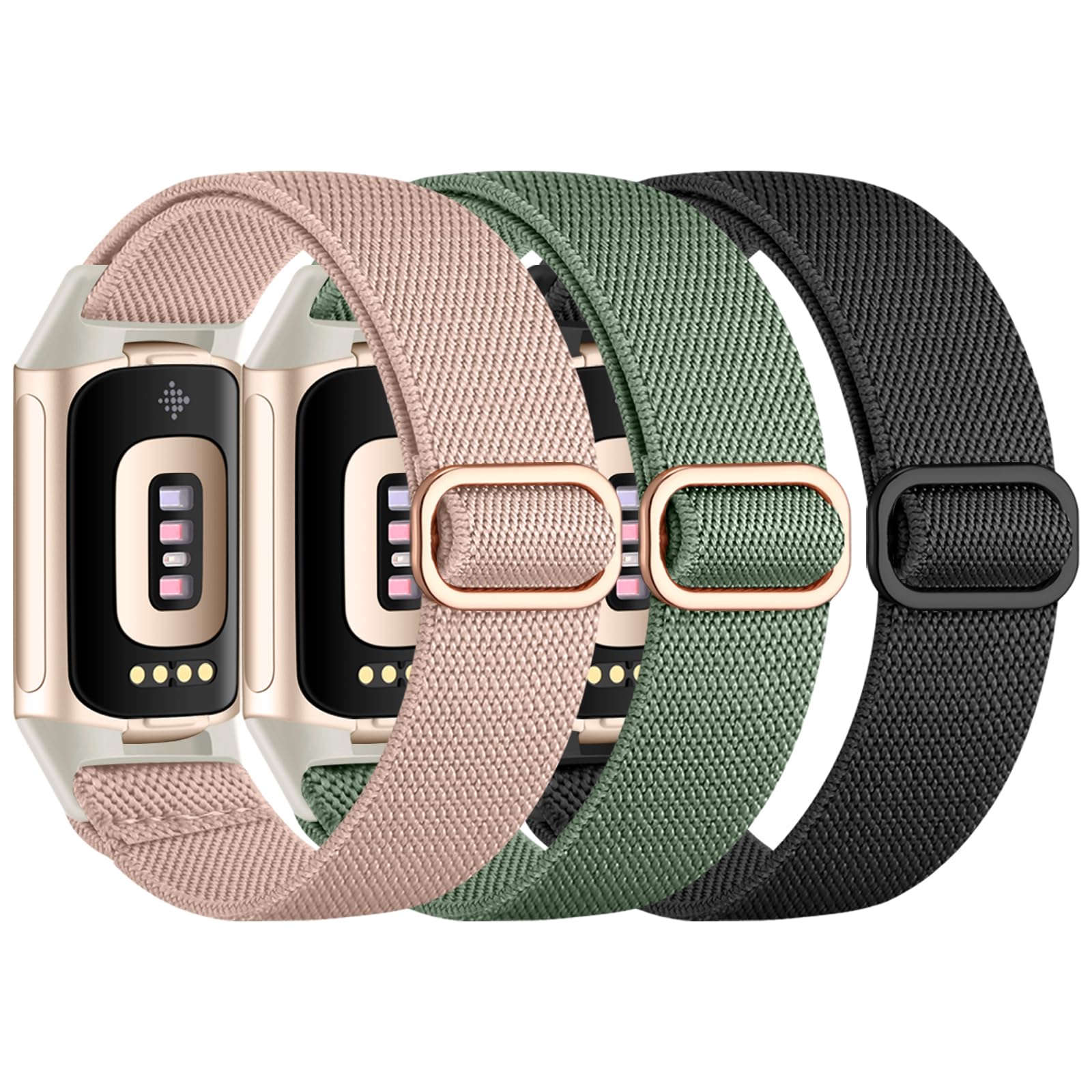 Epova Compatible with Fitbit Charge 6 Strap - Fitbit Charge 5 Strap for Women Men, Waterproof Soft Elastic Nylon Sport Replacement Bands for Charge 5/ Charge 6 Fitness Tracker Accessories