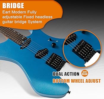 Amazon.com: EART GW2T-SE Headless Electric Guitar, Solid Electric