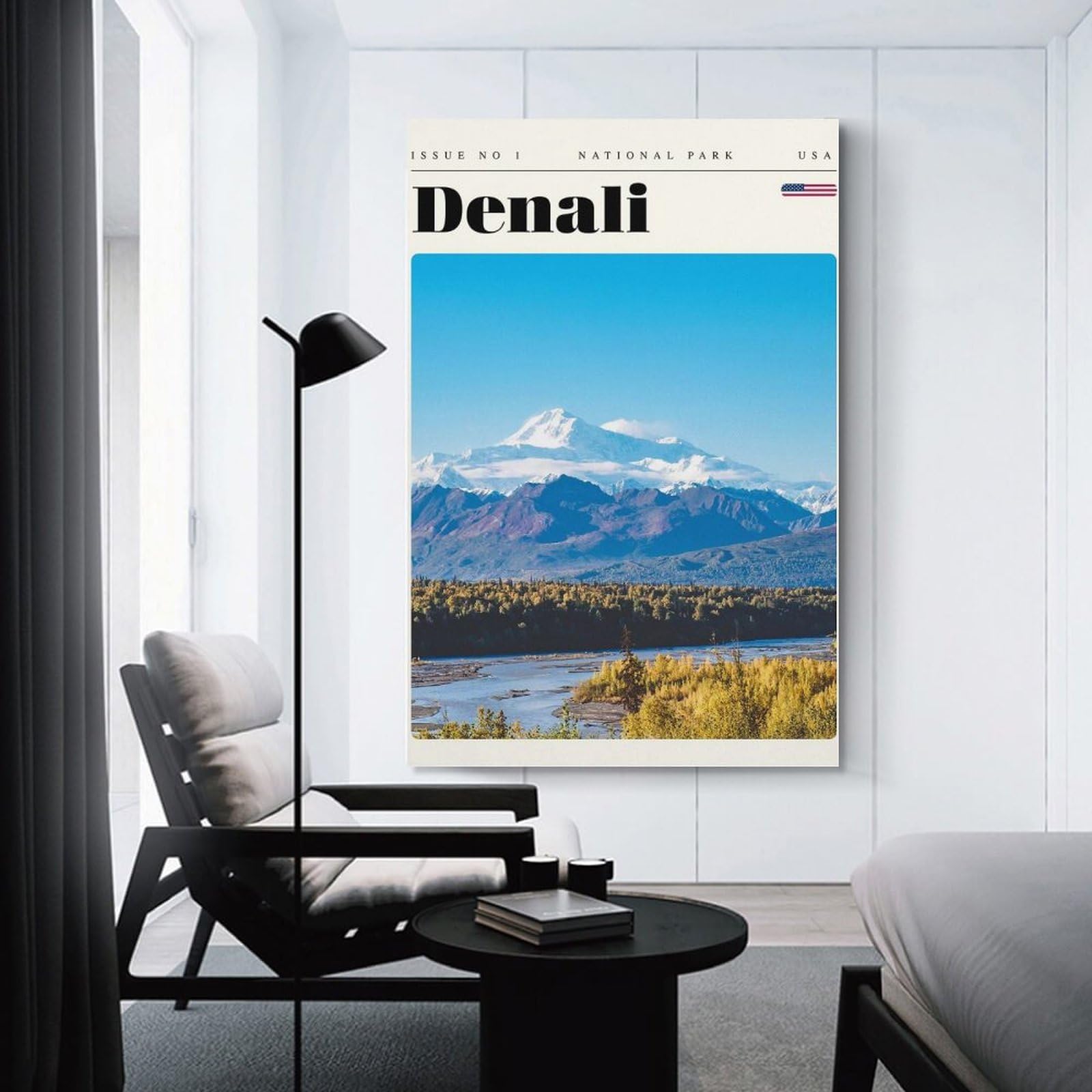 Junmoney Decorative Canvas Print Denali National Park Travel Art, 08x12inch(20x30cm), for Entrance Spaces, Stair Walls Or Halls, A Neat Decor Update for Hallways