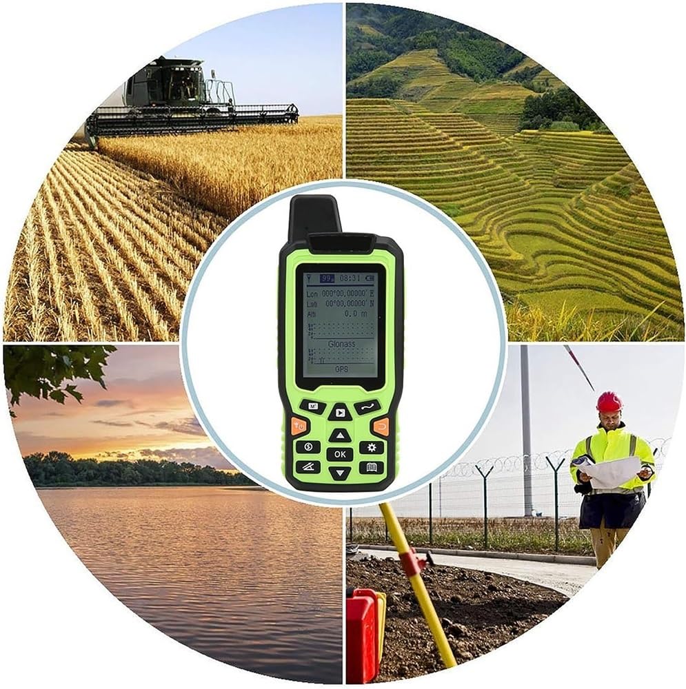 Ręczny miernik lądowania GPS, sprzęt do badania terenów, narzędzie do geodezji gruntów rolnych ze smyczą i ekranem podświetlenia 2,4", bateria 2500 mAh i obsługa transmisji głosowej, do pomiaru
