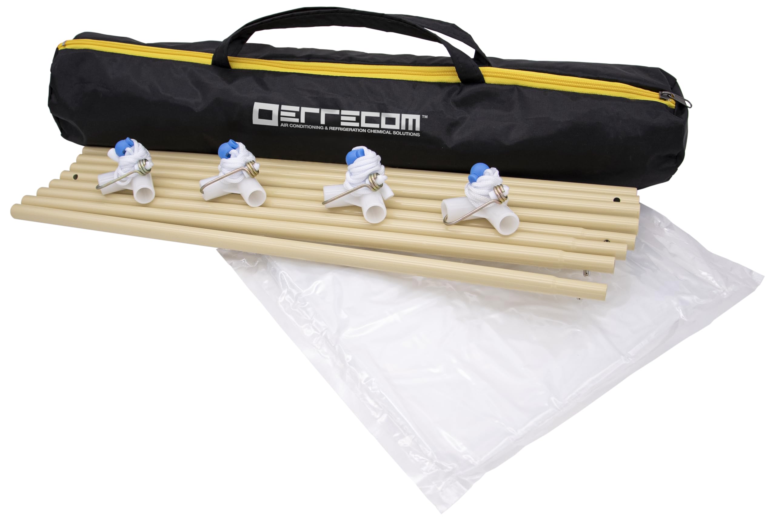 ERRECOM Ceily, Funda Protectora para Limpieza de Aires Acondicionados de Cassette y Aires Acondicionados de Techo - Estructura metálica reutilizable, colgable, incluye bolsa recogedora intercambiable