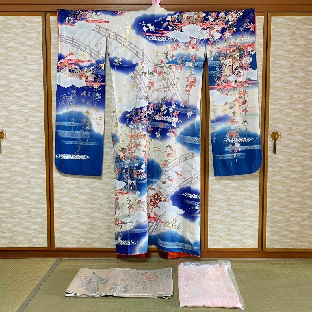 色留袖 金彩 花紋 桜 菊 牡丹 桐の花 竹 着物 071a d 竹 花のフリマ