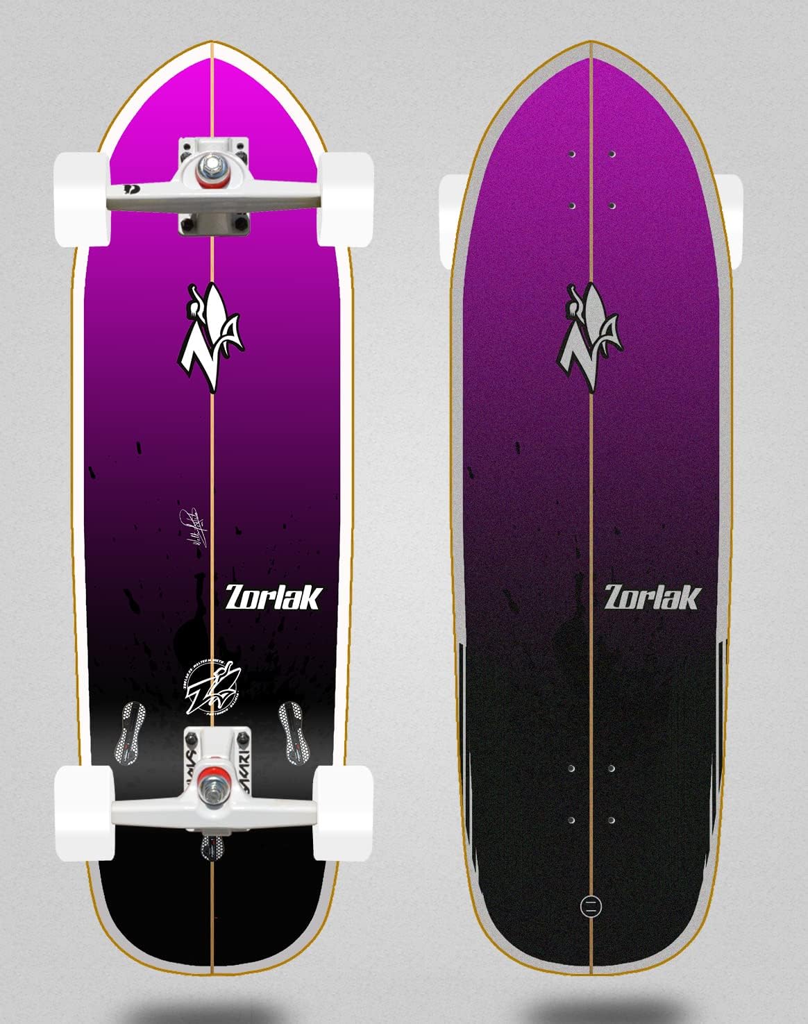 Zorlak Surfskate with SGI Trucks Surf Skate Zore 33.5