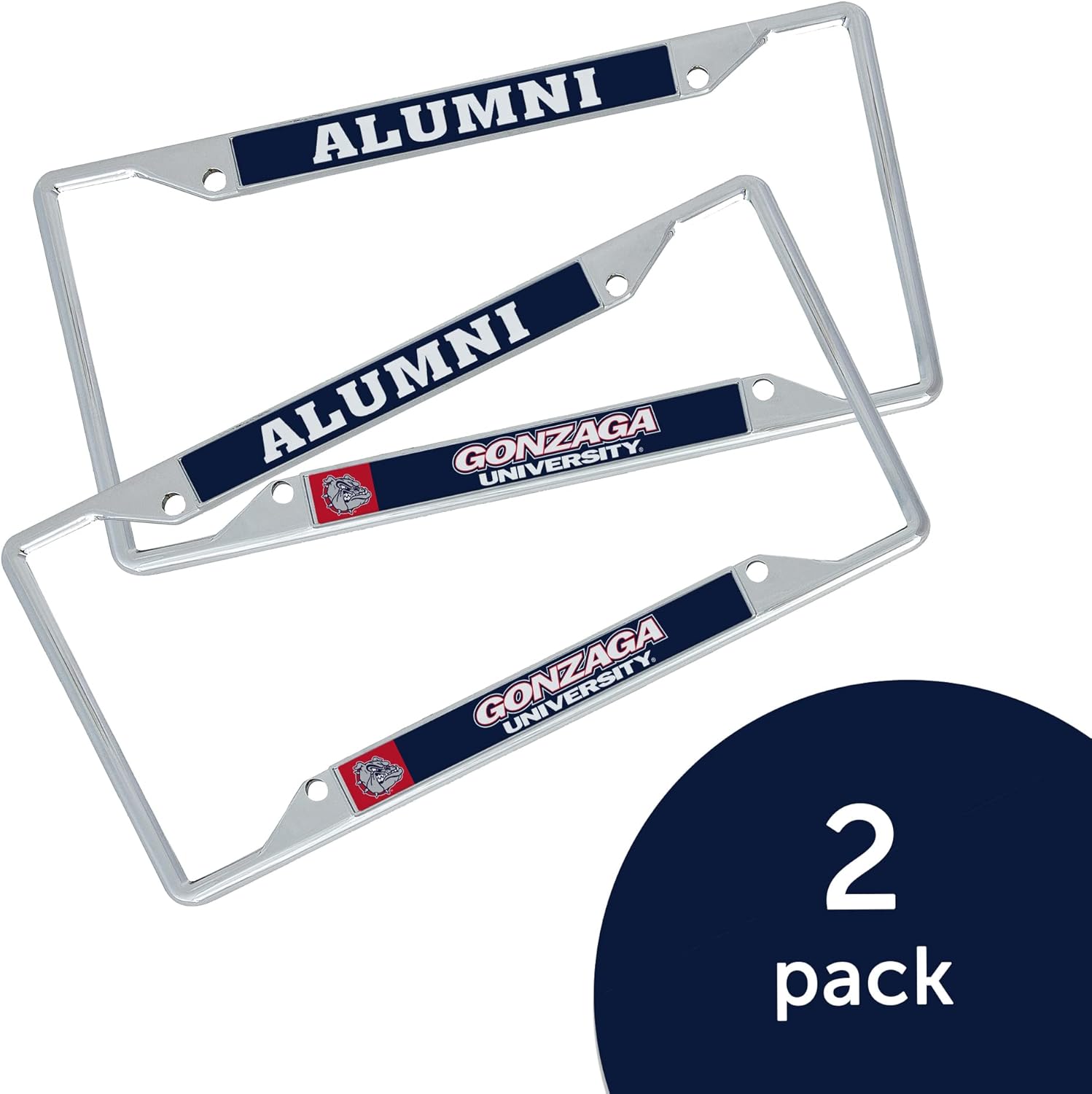 Desert Cactus Gonzaga University Car Accessories Metal License Plate Frame for Front or Rear of Car (Alumni 2 Pack)