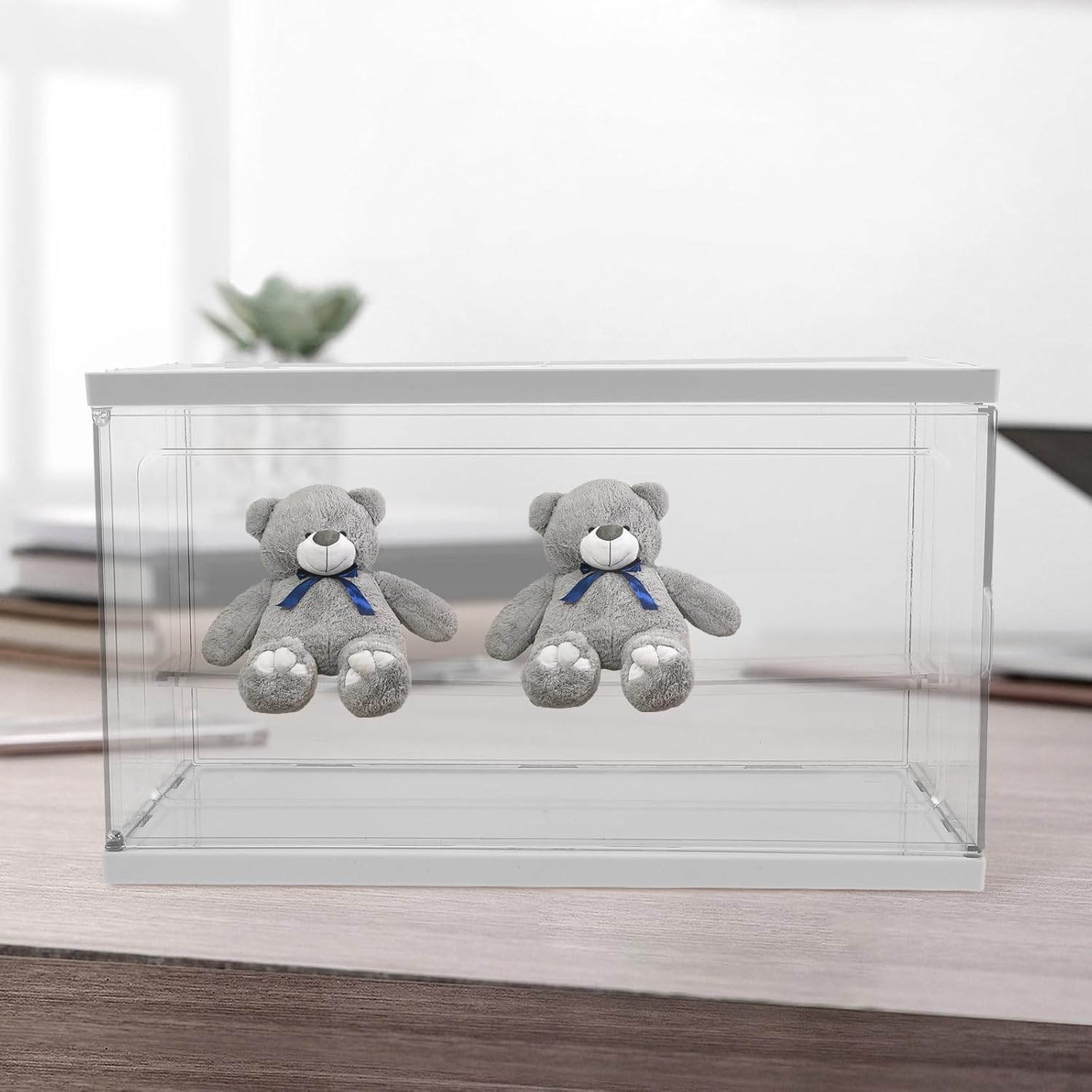 MERRYHAPY Miniature Display Case for Action Figures and Mini Action Figures, White Plastic Showcase Box with Protection and Aesthetic Appeal, for Small Spaces and Room Organization image 4