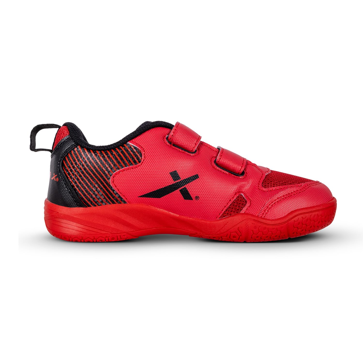 Vector X Luminous Kids (Unisex) Tennis/Badminton Court Shoe Elegent Design Rubber Sole Slip Resistance Light Weight EVA Insocks for Comfort (Red-Black, UK Footwear Size System, Big Kid, Men, Numeric, Medium, 11) 3