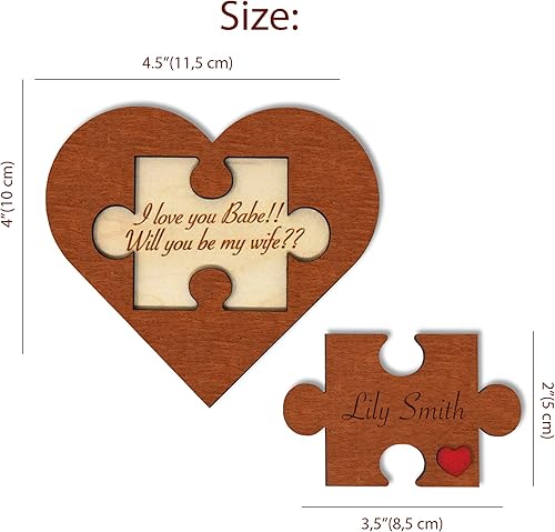 Miniatura 7 de Rompecabezas "Will You Marry Me" - Ideas Personalizadas Grabadas de Propuesta de Matrimonio para Novio Novia, Sorprendente Propuesta de Compromiso