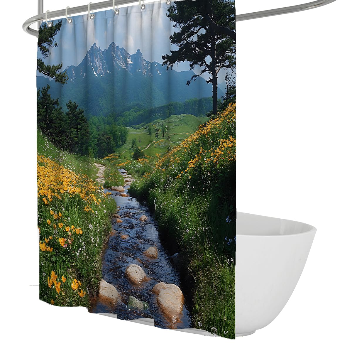 Rideau Douche vallée Nature ruisseau rivière W200xL200 cm