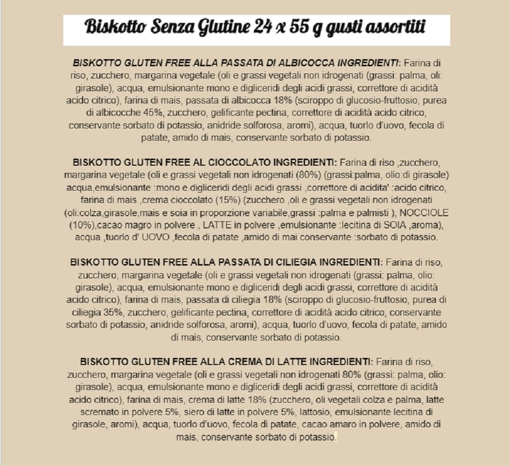 Biskotto Senza Glutine gr. 55 x 24 pz