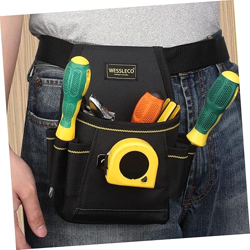 Miniatura 5 de Housoutil Soporte de cinta métrica, bolsa de herramientas para la cintura, bolsa de herramientas de lona, bolsa de herramientas de fontanero,